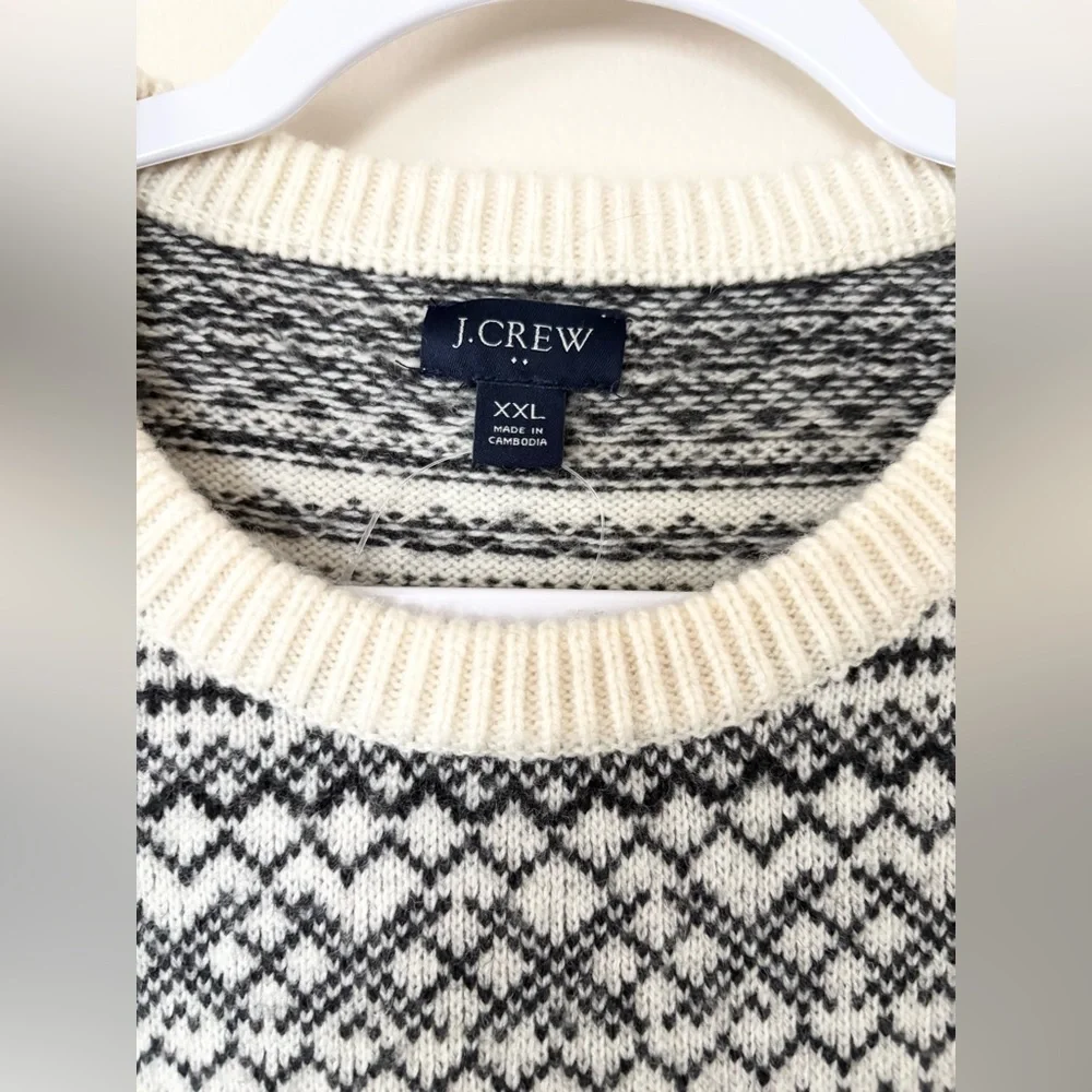 J. Crew Factory Men’s XXL Fair Isle Lambswool Blend Oversized Sweater